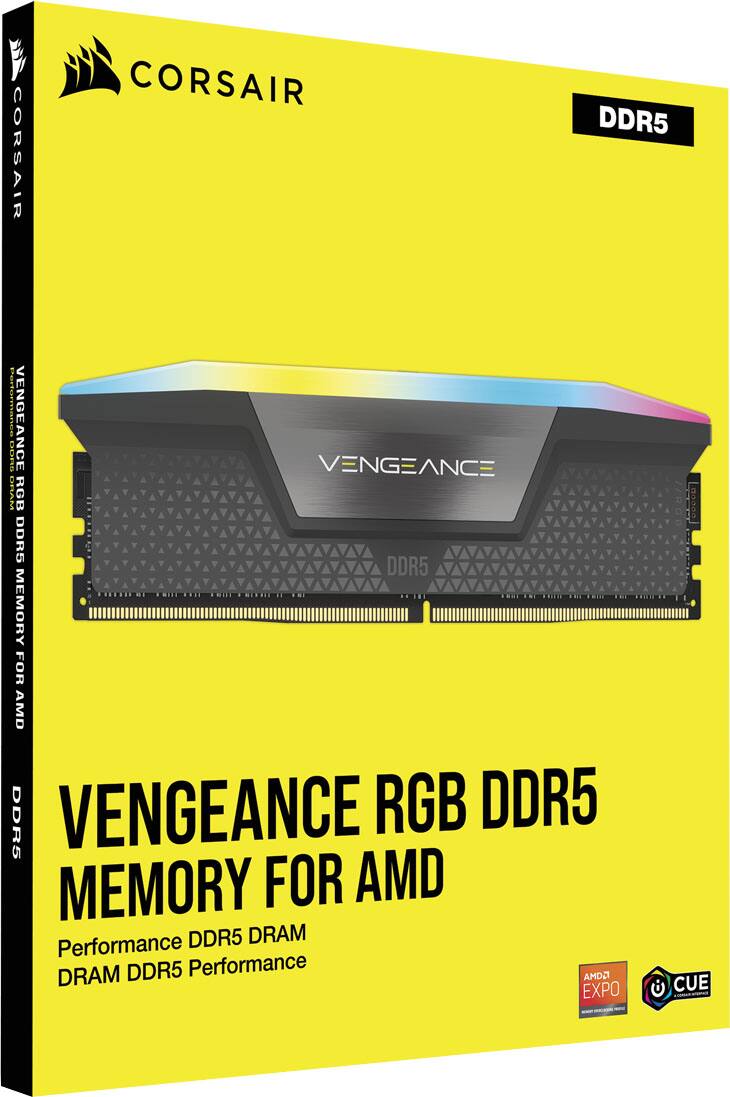 CORSAIR VENGEANCE RGB DDR5 MEMORY FOR AMD  
Performance DDR5 DRAM  
DRAM DDR5 Performance  
AMD EXPO  
CUE