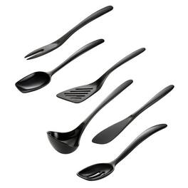 Hutzler - 6 Piece Melamine Mini 7.5 Inch Cooking Utensil Set - Black