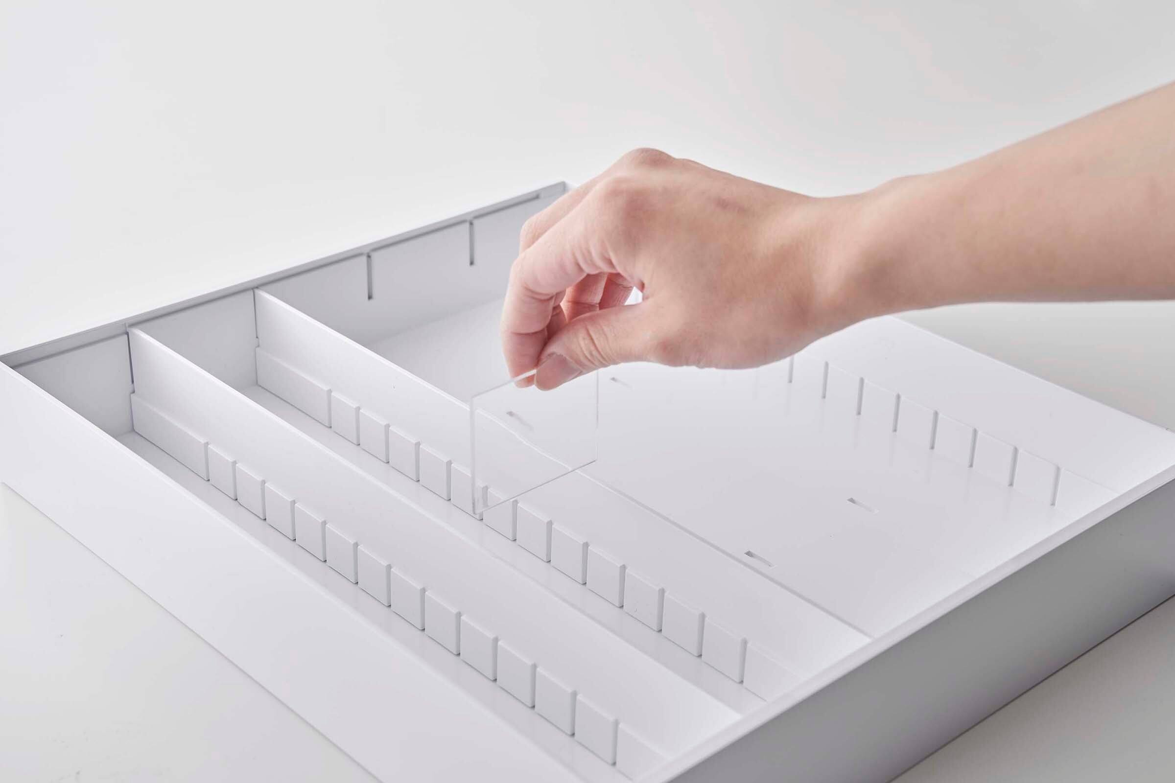 Alt View 1. Yamazaki Home - Expandable Cutlery Organizer - Large - white.