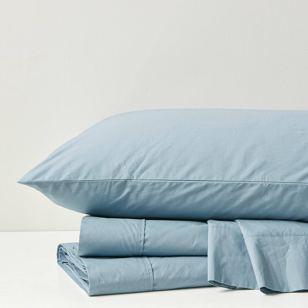 Gracie Mills - Clementine 200 Thread Count Year-Round Cotton Percale Sheet Set - Teal - Thumbnail 2