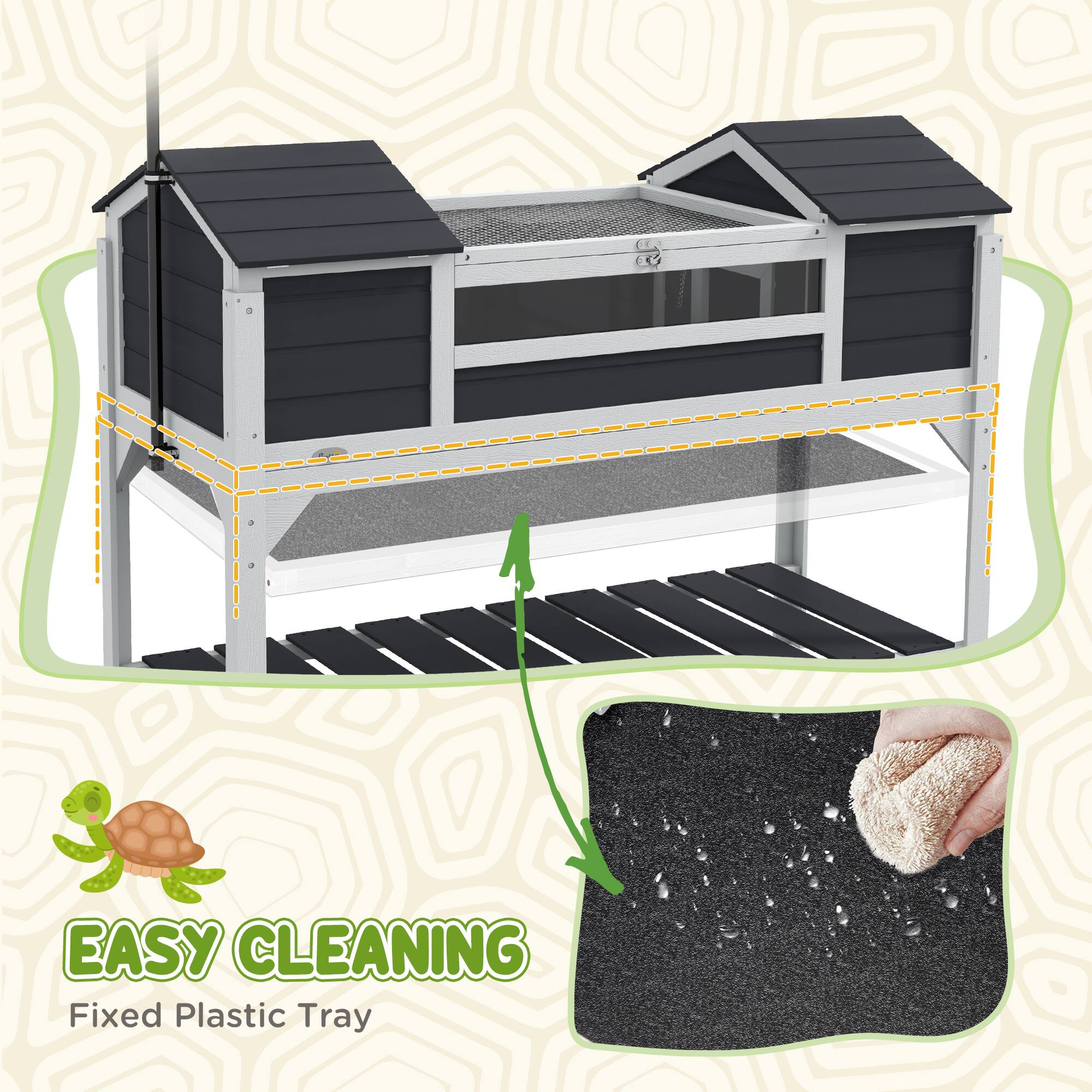 EASY CLEANING  
Fixed Plastic Tray