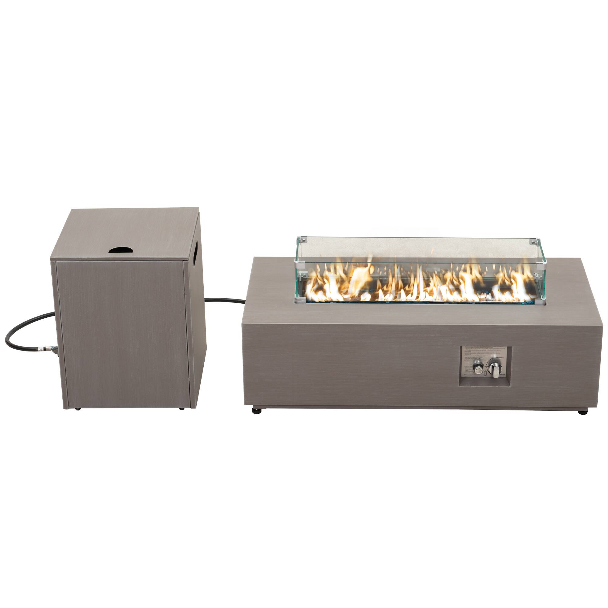 Angle. Werph - 42" Propane Fire Pit Table Set - Gray.