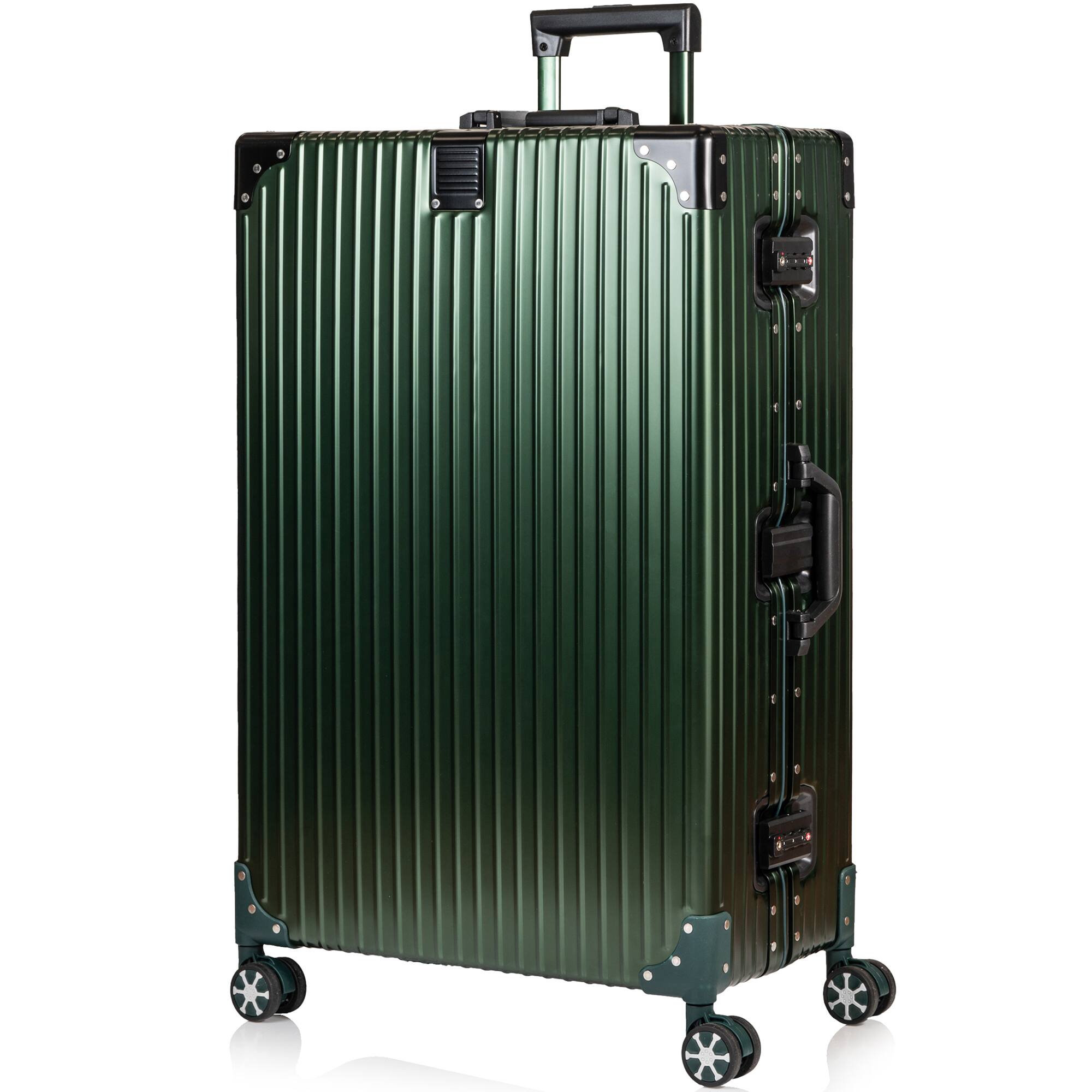 Angle. Champs - Elite Aluminum 2-Piece Luggage Set - Green.