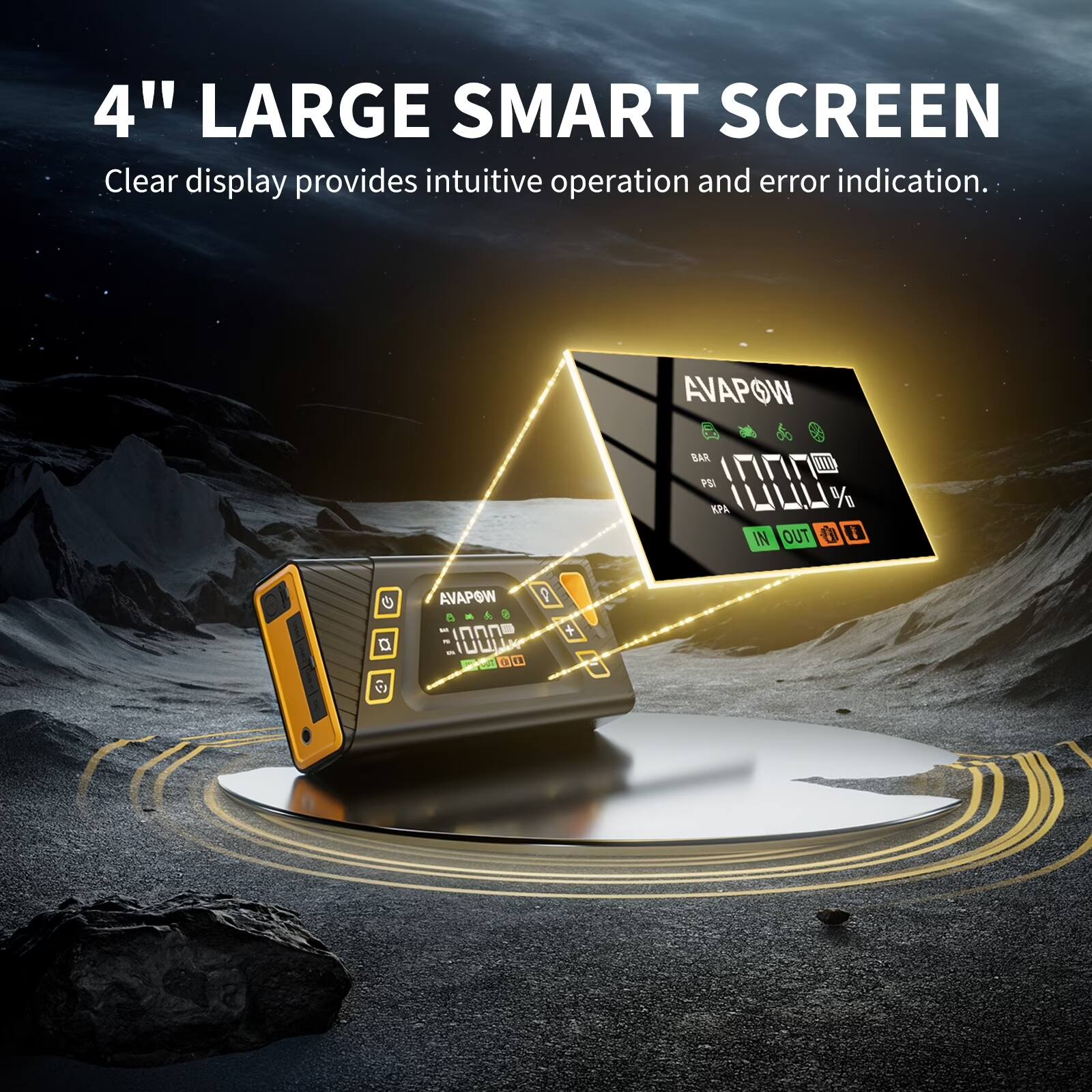 4" LARGE SMART SCREEN  
Clear display provides intuitive operation and error indication.