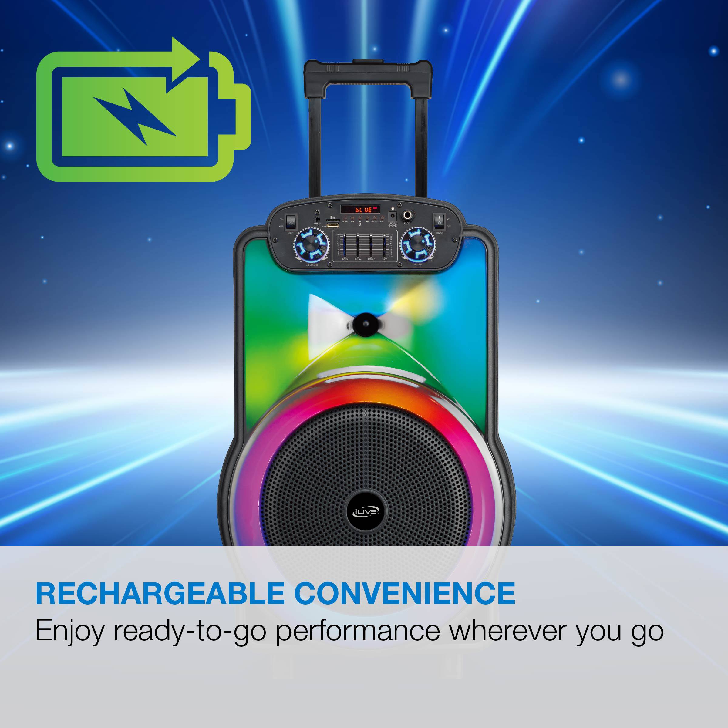 RECHARGEABLE CONVENIENCE  
Enjoy ready-to-go performance wherever you go
