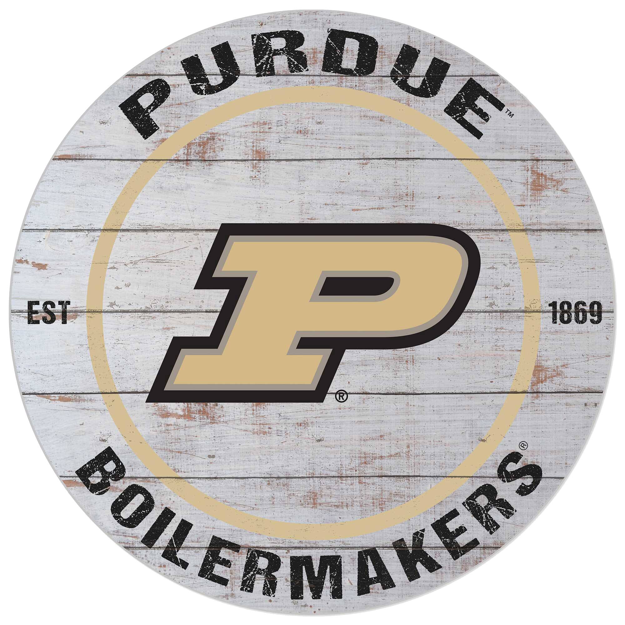 Purdue Boilermakers 20'' x 20'' Indoor/Outdoor Weathered Circle Sign