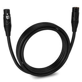 Lyxpro - Quad Series 10 ft XLR Cable, Male to Female 4-Conductor Balanced Microphone Cable - Black