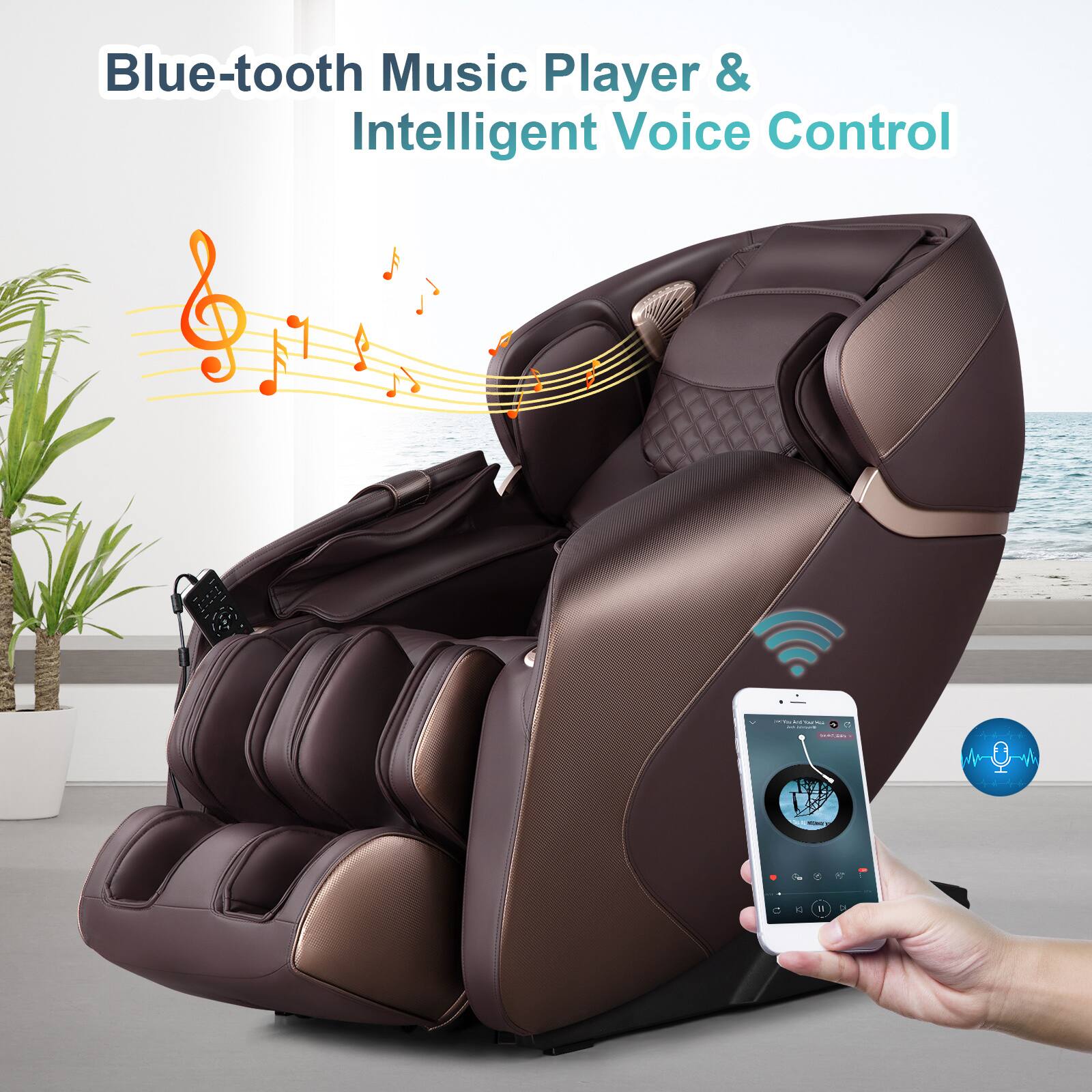 Relaxe Zero Gravity Shiatsu Massage Chair With Cushion (SL Track