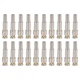 Unique Bargains - 20pcs BNC Male Coaxial Connectors, RG59/RG6 Solder Gold Plated 6mm Brass Adapter for CCTV Camera System Durable - Silver
