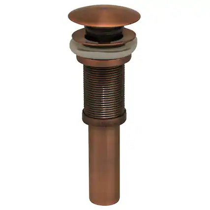 Front. Whitehaus - Decorative Pop-up Mushroom Drain with No Overflow - Antique Copper.