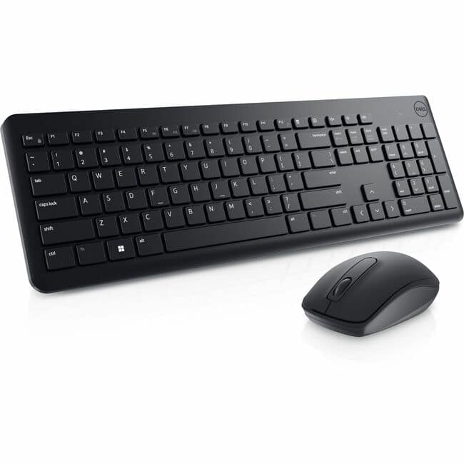 Dell - KM3322W Keyboard and Mouse - USB Plunger Wireless RF 2.40 GHz Keyboard - USB Wireless RF Mouse - Optical - Black