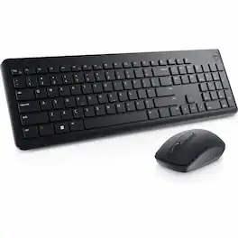 Dell - KM3322W Keyboard and Mouse - USB Plunger Wireless RF 2.40 GHz Keyboard - USB Wireless RF Mouse - Optical - Black