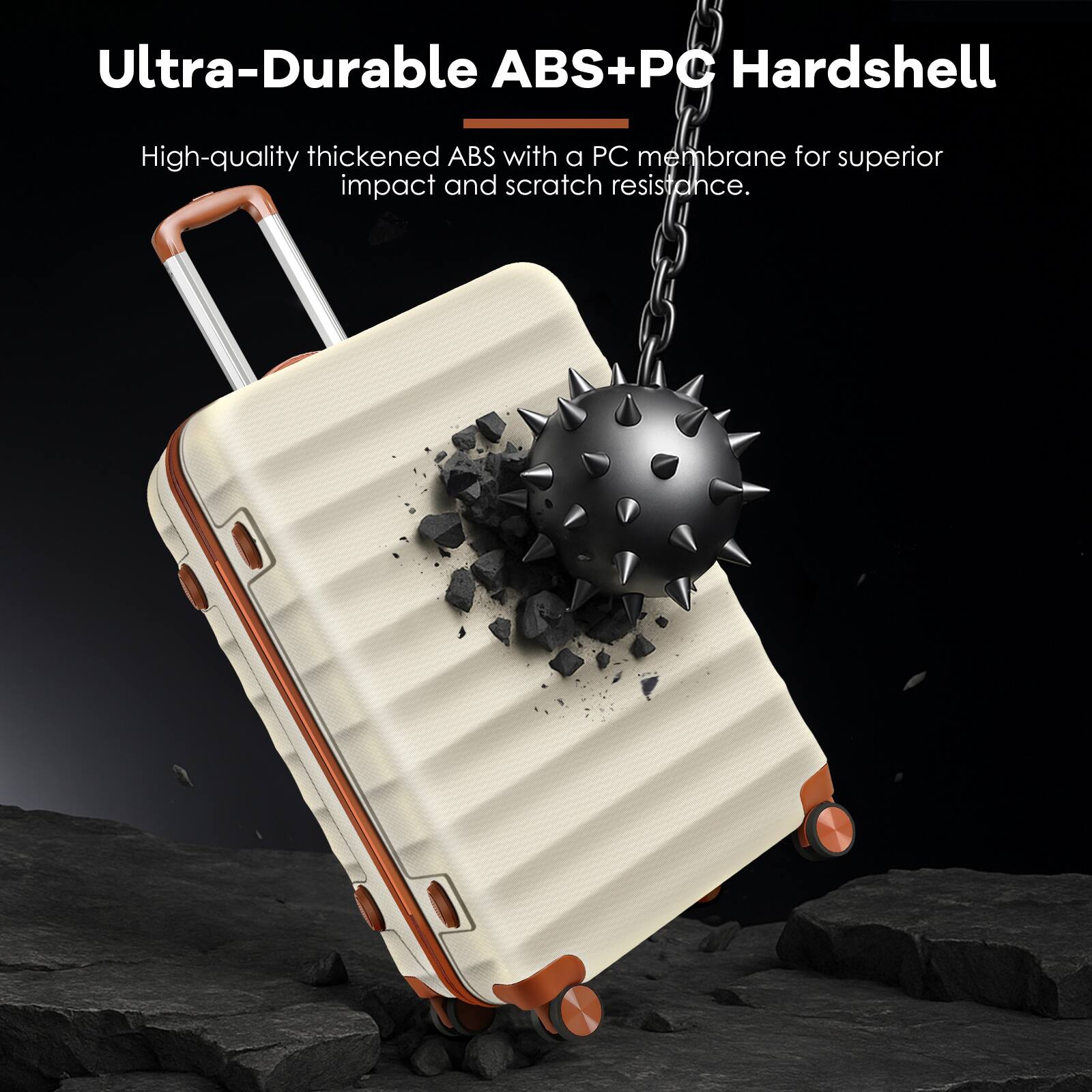 Ultra-Durable ABS+PC Hardshell

High-quality thickened ABS with a PC membrane for superior impact and scratch resistance.