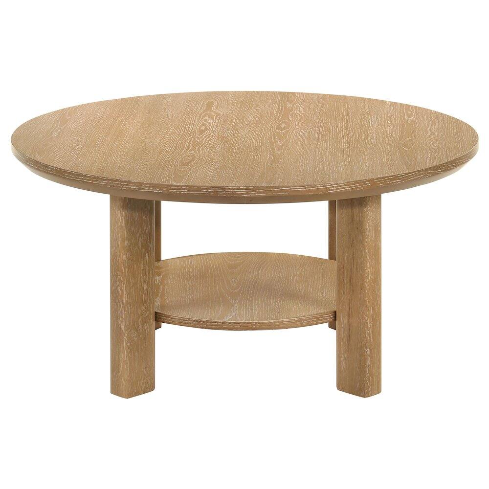 Alt View 1. Coaster Co. of America - Ottowa 36-inch Round Wood Cocktail Coffee Table Light Oak - Light Oak.