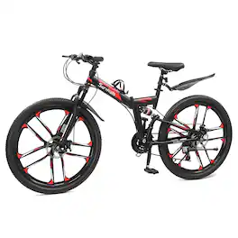 Winado - 26" Mountain Bike, Women's & Men's Bike, Bikes for Adults , Dual Disc Brake, Suspension Front Fork - Black