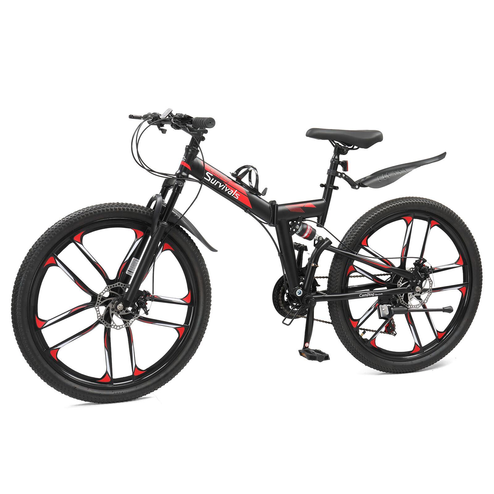 Winado - 26" Mountain Bike, Women's & Men's Bike, Bikes for Adults , Dual Disc Brake, Suspension Front Fork - Black