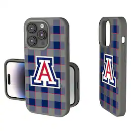 Keyscaper - NCAA - Arizona Wildcats Plaid Soft Touch iPhone Case - 15 - Gray
