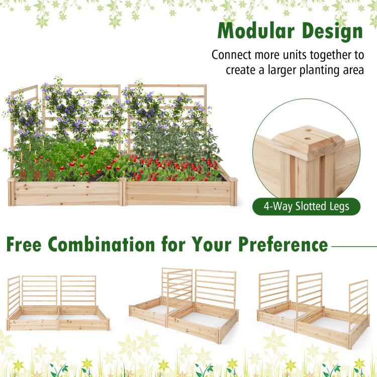 Modular Design  
Connect more units together to create a larger planting area  

4-Way Slotted Legs  

Free Combination for Your Preference
