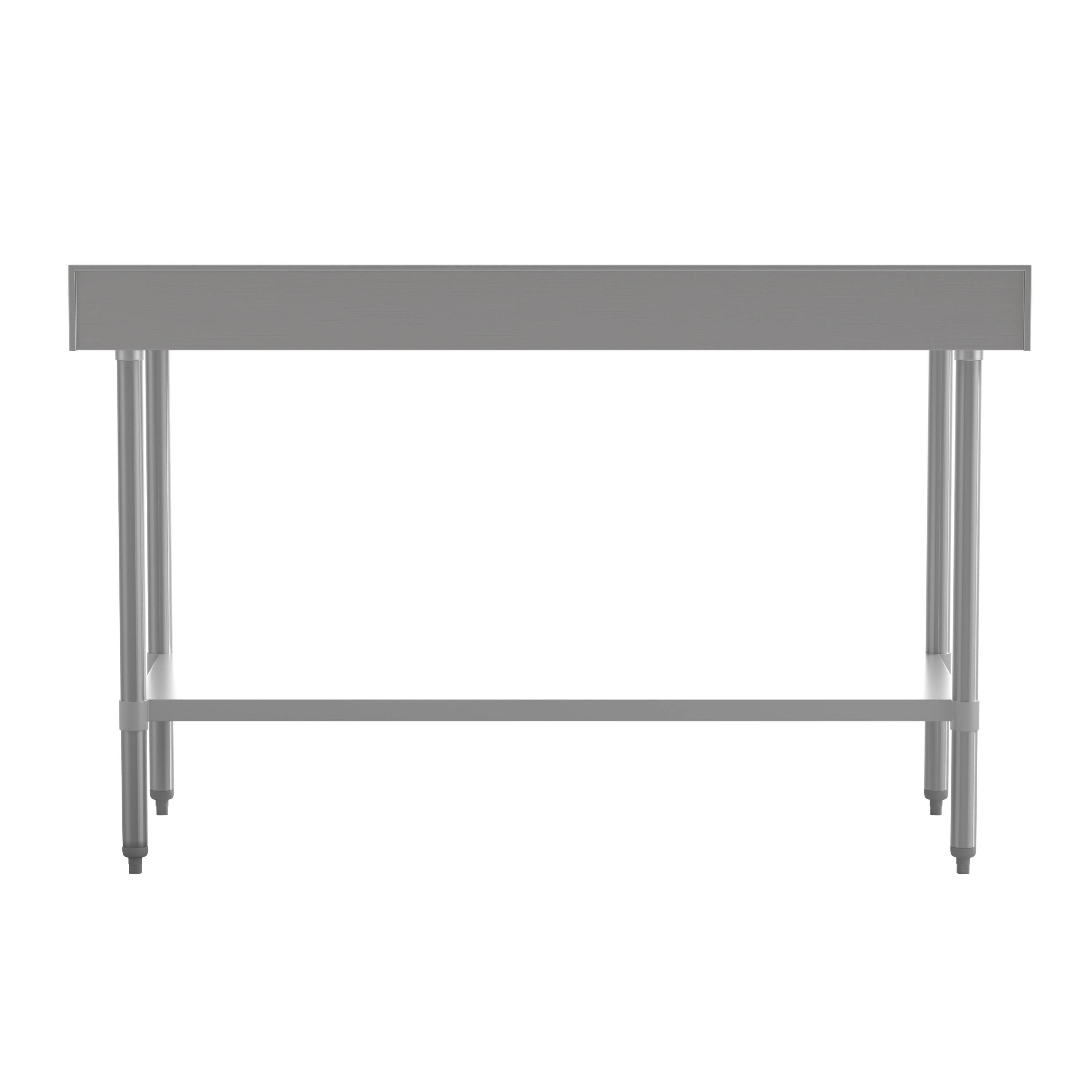 Back. Flash Furniture - Reese Commercial Grade 430 Stainless Steel 18 Gauge NSF Certified 30" x 60" Kitchen Prep and Work Table with Adjustable - Gray.