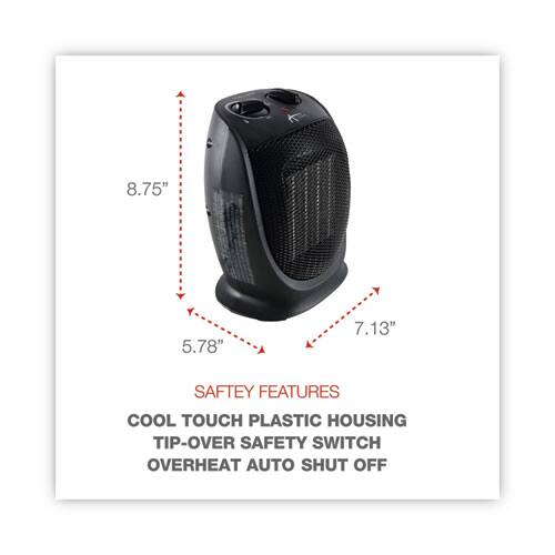 8.75" 5.78" 7.13" SAFETY FEATURES COOL TOUCH PLASTIC HOUSING TIP-OVER SAFETY SWITCH OVERHEAT AUTO SHUT OFF
