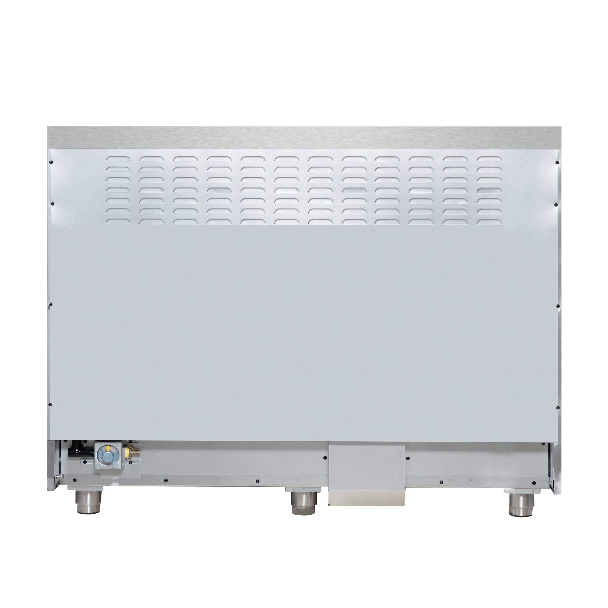 Back. Forno Appliances - Massimo 6.58 Cu. Ft. Freestanding Double Oven Dual Fuel True Convection Range with Air Fryer Basket - Black.