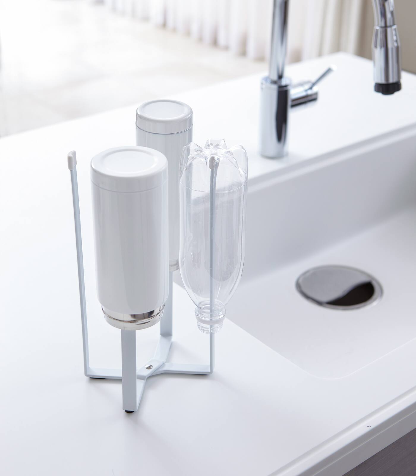 Angle. Yamazaki Home - Collapsible Bottle Dryer.