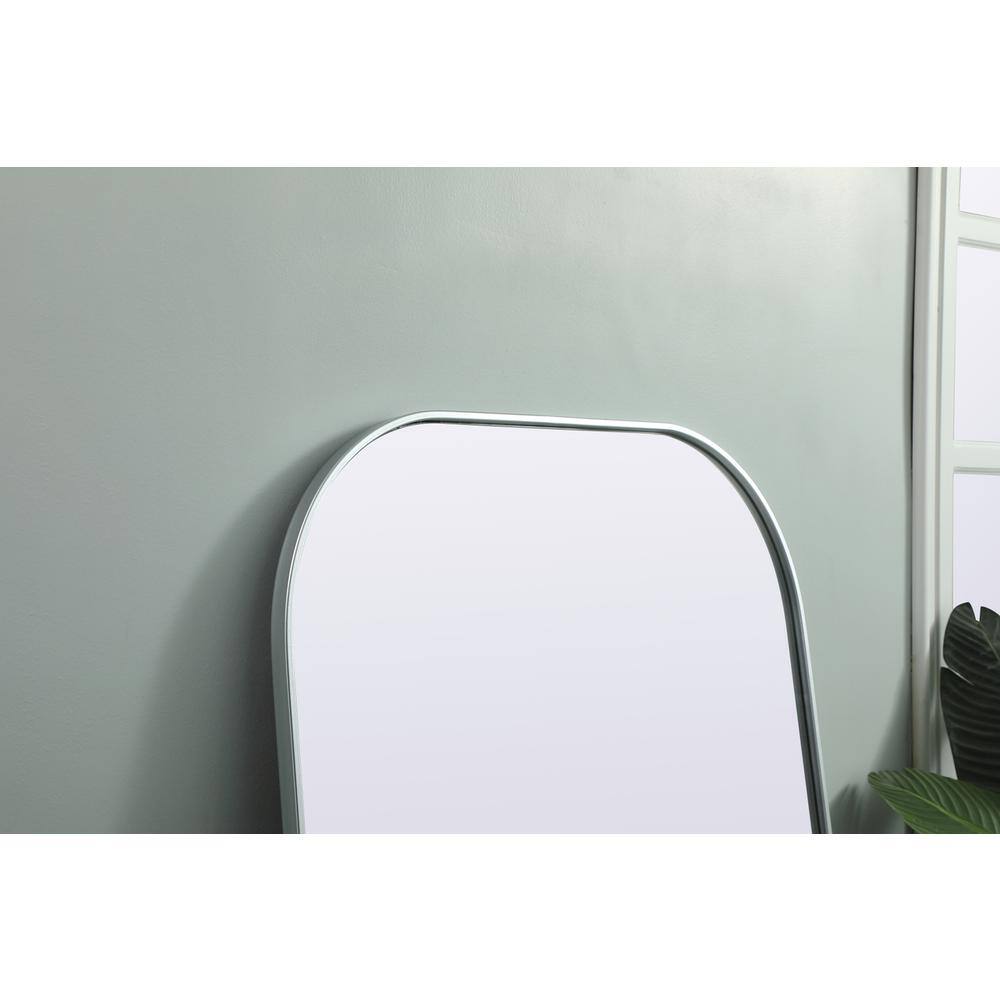Back. Elegant Decor - Metal Frame Arch Full Length Mirror 35x66 Inch in Silver - Silver.