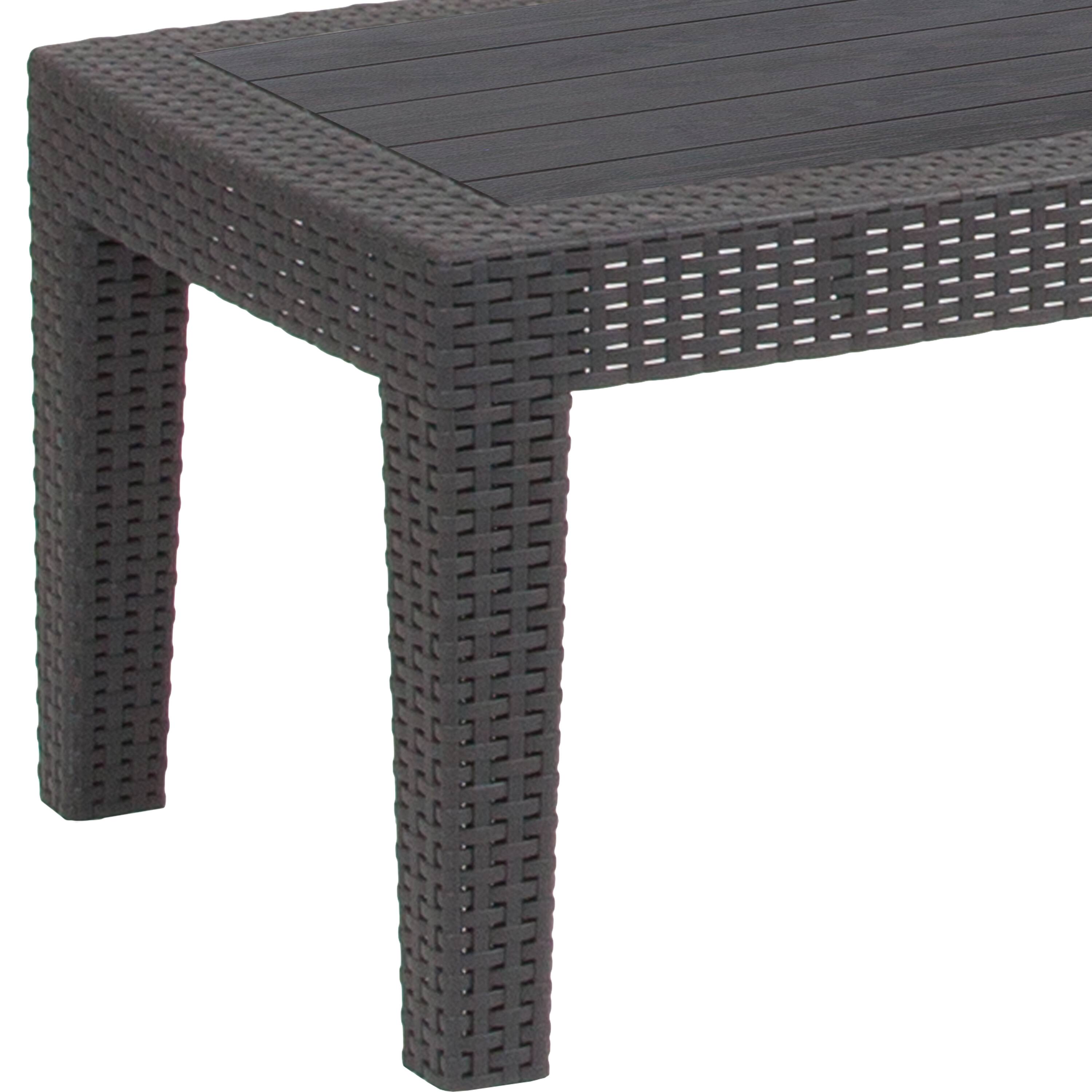 Alt View 8. Emma + Oliver - Outdoor Rattan Coffee Table - Dark Gray.