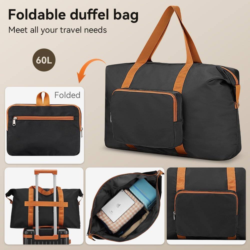 Foldable duffel bag  
Meet all your travel needs  
60L  
Folded