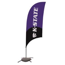 Victory Corps - Kansas State Wildcats 7.5' Two-Tone Razor Feather Stake Flag with Base - Multicolor