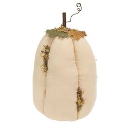 BreeBe - *Mossy Stuffed Pumpkin 4.75" x 9"H - White