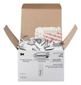 Command - Medium Wire Hooks, 2 lb., 35/Pack - White