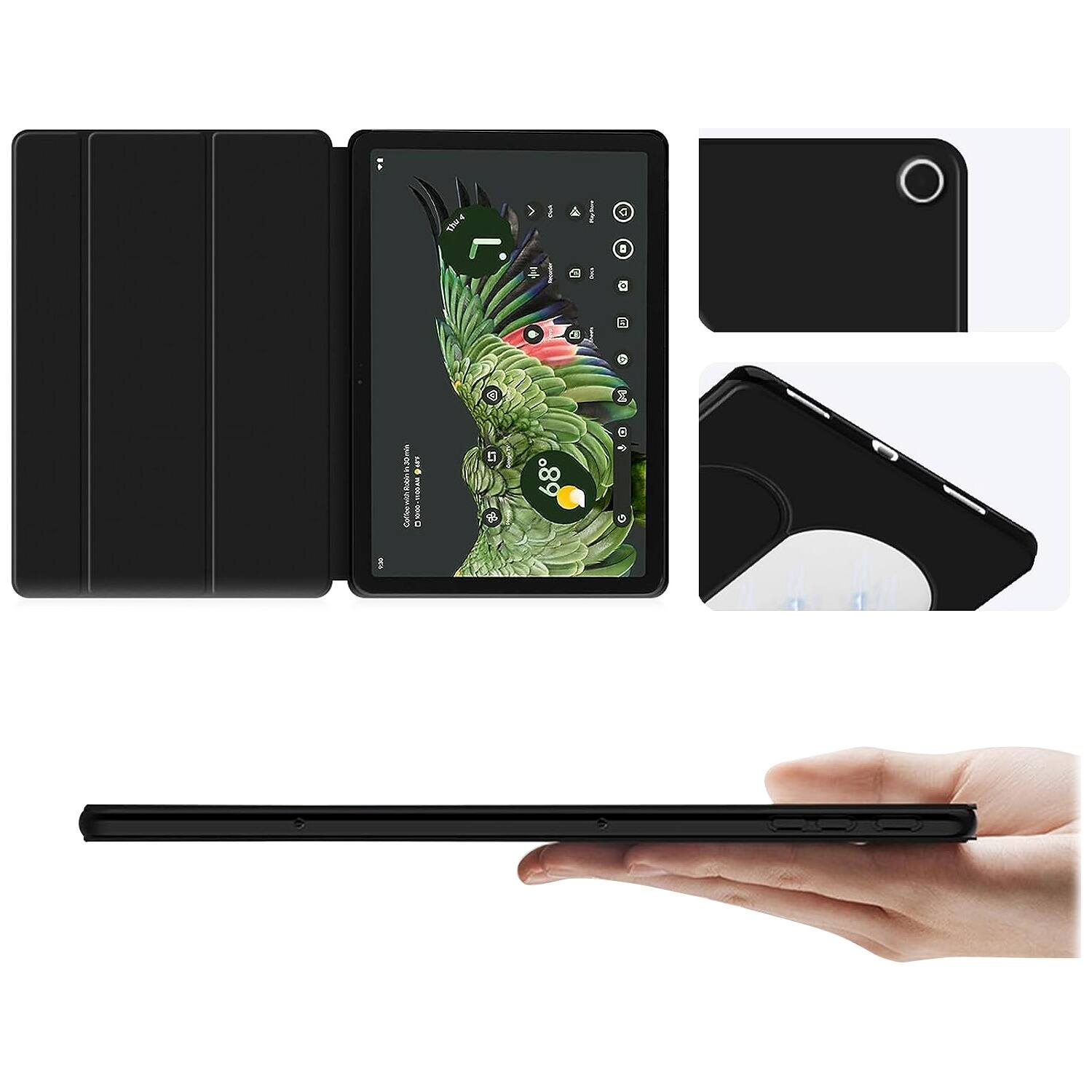 Alt View 14. SaharaCase - AirShield Tri-Fold Folio Case for Google Pixel Tablet - Black.