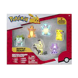 Pokemon Battle Figure 6 Pack-Features 2-Inch Pikachu, Squirtle, Charmander,