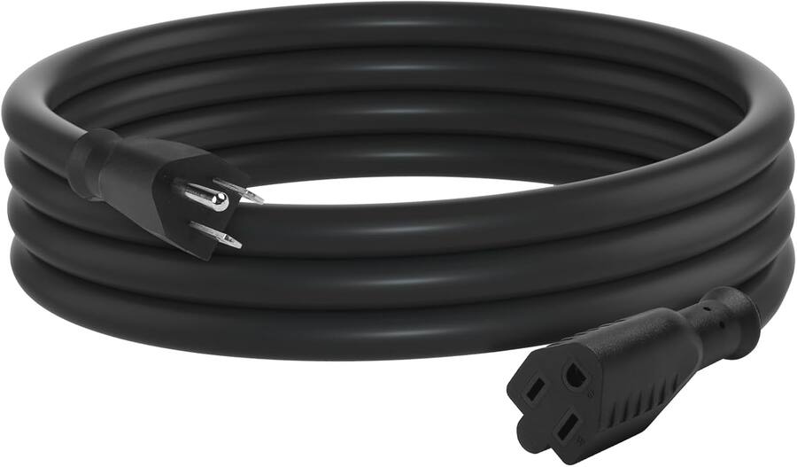 IWork 6ft Black Extension Cord, 16/3 SJTW Heavy-Duty, 3-Prong