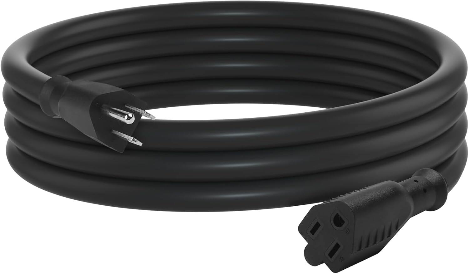 IWork 6ft Black Extension Cord, 16/3 SJTW Heavy-Duty, 3-Prong