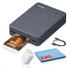 Canon - SELPHY QX20 Compact Photo Printer Dark Gray + USB-C Adapter + More