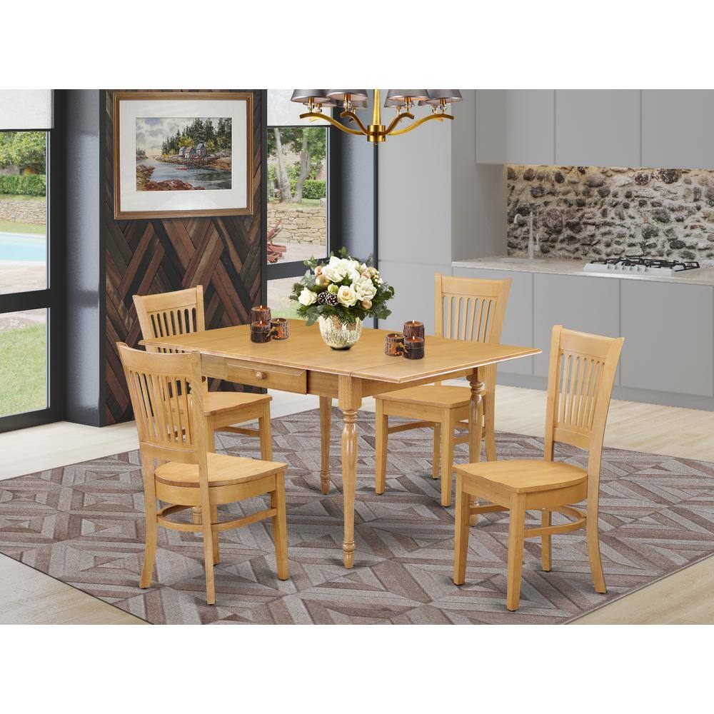 Angle. East West Furniture - Dining Room Set Oak - Brown.