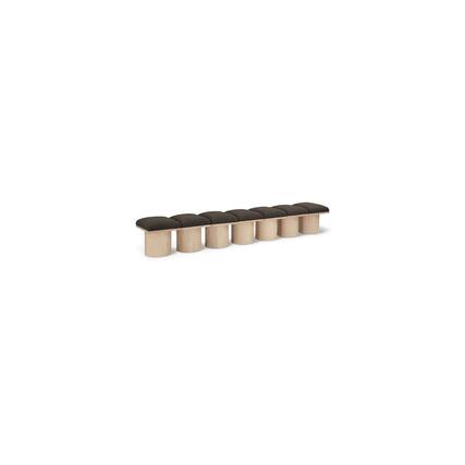 Front. Meridian Furniture - Pavilion Brown Boucle Fabric Bench - Brown.