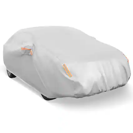 Front. Costway - Costway 185" Car Cover for Automobiles Outdoor Full Cover with Cotton Lining Waterproof - Silver.