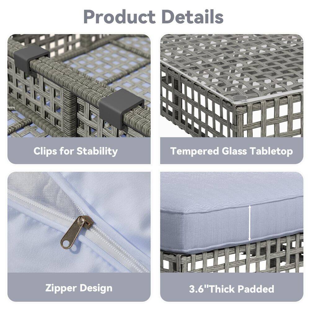 Product Details

- Clips for Stability
- Tempered Glass Tabletop
- Zipper Design
- 3.6" Thick Padded