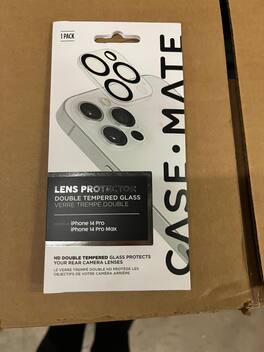 Case-Mate - iPhone 14 Pro/iPhone 14 Pro Max Camera Lens Protector with Aluminum Rings & Double Tempered Glass - Black