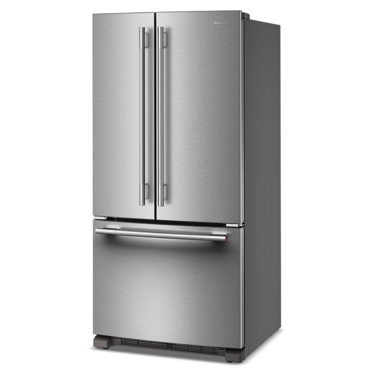 Left. KitchenAid - KitchenAid - 22 Cu. Ft. 33-Inch Standard-Depth French Door Refrigerator with Internal Water Dispenser - PrintShield Stainless.