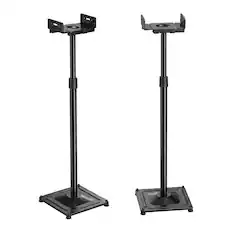 Front. Perlesmith - Height Adjustable Speaker Stands 33.3" - 45.1", Universal Floor Stands 1 Pair Black, Support 11 LBS Max - Black.