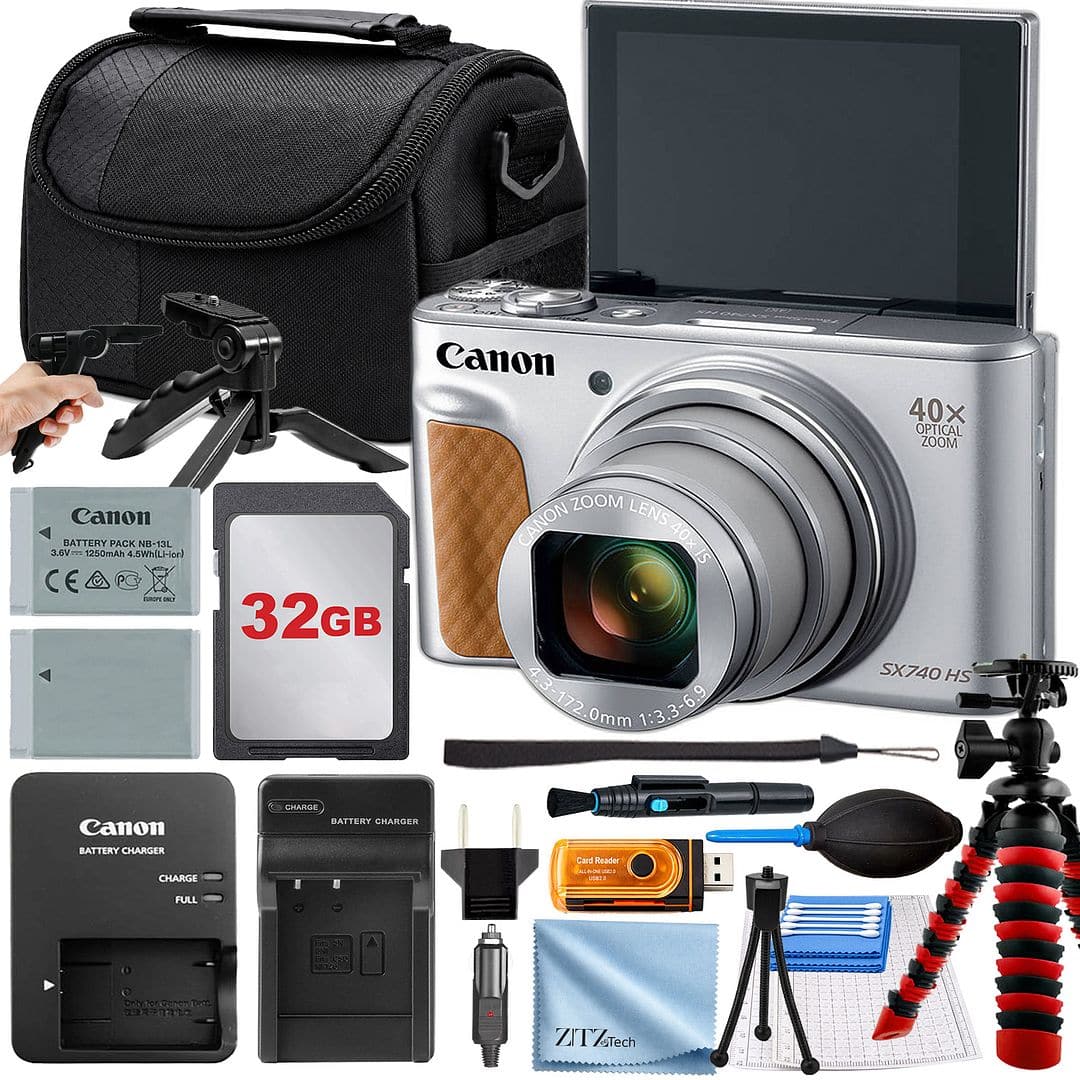 Canon ZOOM LENS  
Canon CANON BATTERY PACK NB-13L 40x IS 3.6V 1250mAh 4.5Wh (Li-lor)  
FORD 32GB  
4.3-172.00 0mm 1:3.3-6.9  
40x OPTICAL ZOOM SX740 HS  
Canon BATTERY CHARGER  
CHARGE BATTERY CHARGER  
Card Reader  
CHARGE  
SC  
FULL  

ZIT7sTech