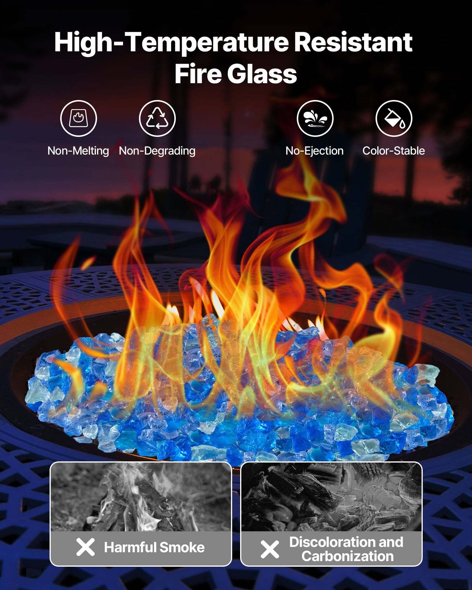 High-Temperature Resistant Fire Glass  
Non-Melting  
Non-Degrading  
No-Ejection  
Color-Stable  
No Harmful Smoke  
No Discoloration and Carbonization