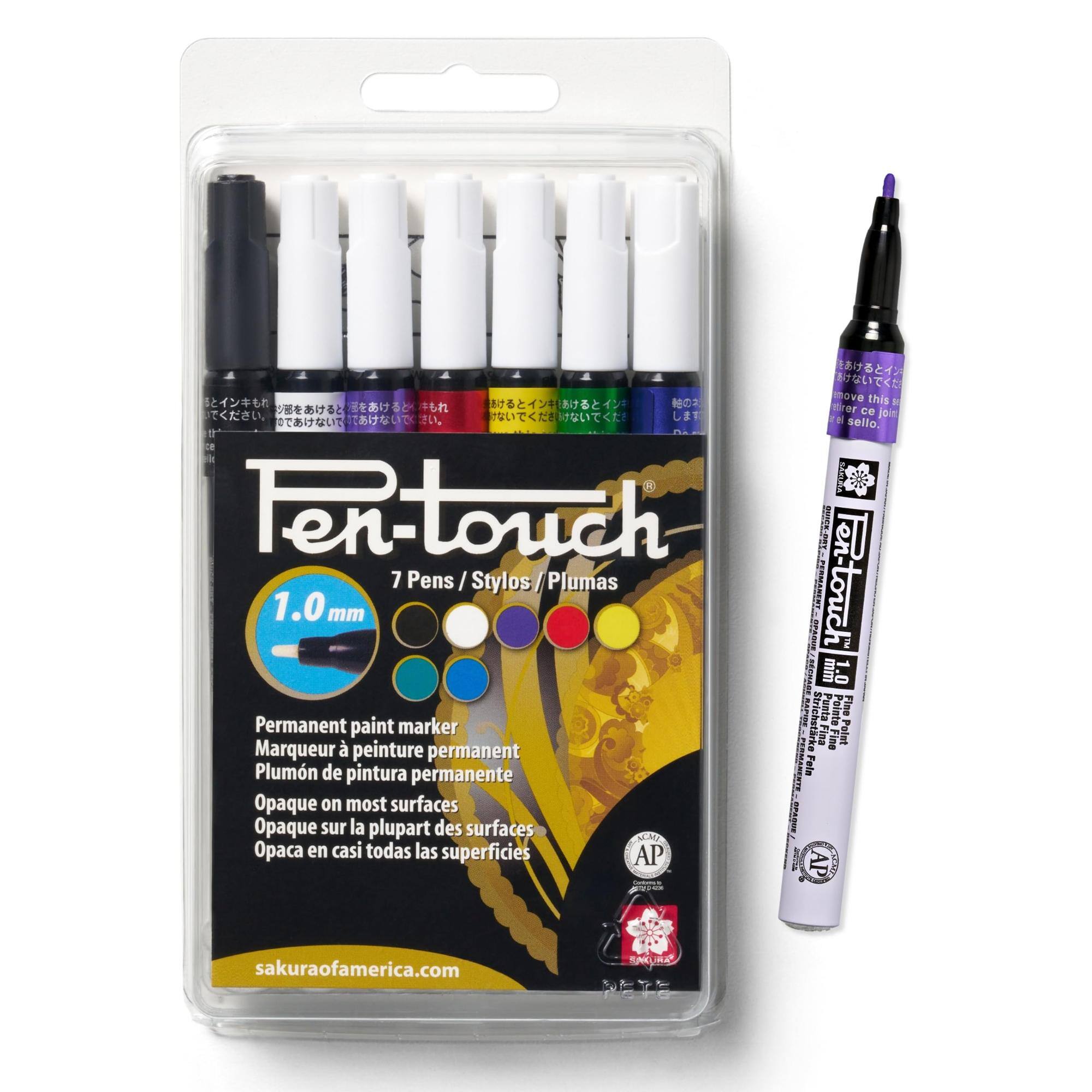 Pentouch 7 Pens/Stylos/Plumas 1.0mm Permanent paint marker Marqueur à peinture permanente Pluma de pintura permanente Opaque on most surfaces Opaque sur la plupart des surfaces OPAQUE Opaca en casi todas las superficies AP

Carbohydrate
remove this etiner ce join sello. SAKURA QUICK-DAY mm Pen-touch 1.0 Punta Pointe Fine Fina Fine Point Fein AP

sakuraofamerica.com
SAKURA