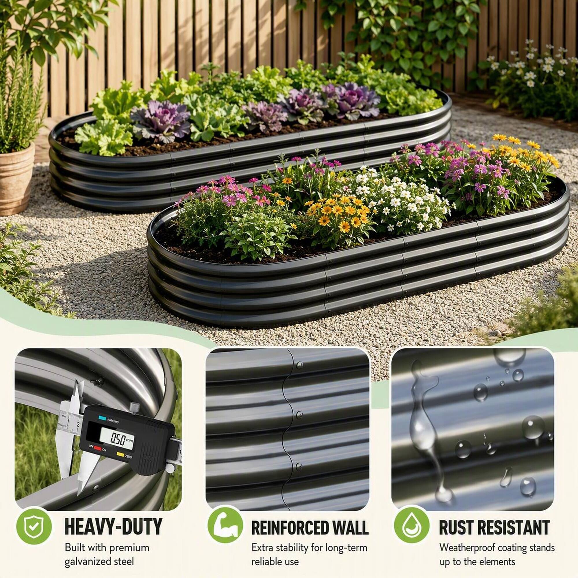 050

HEAVY-DUTY
Built with premium galvanized steel

REINFORCED WALL
Extra stability for long-term reliable use

RUST RESISTANT
Weatherproof coating stands up to the elements