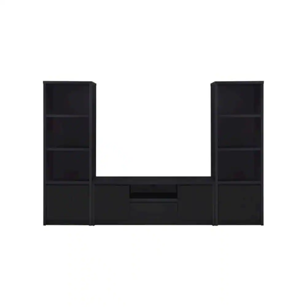 Front. Coaster Co. of America - Winfield 3-piece Entertainment Center 60-inch TV Stand Black - Black.