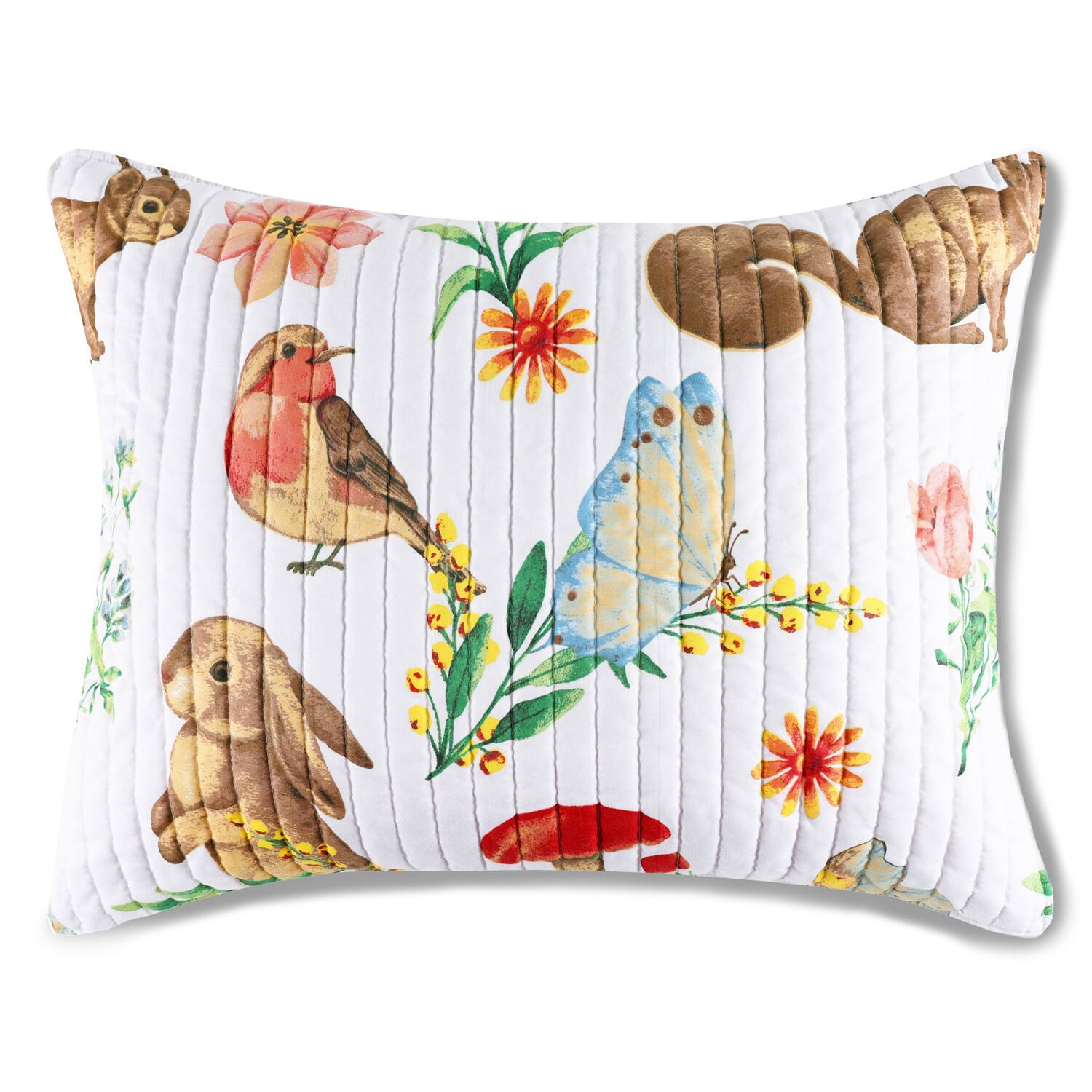 Front. Greenland Home Fashions - Greenland Home Fashions Willow 100% Microfiber Shell Pillow Sham Standard 20x26 White - White.